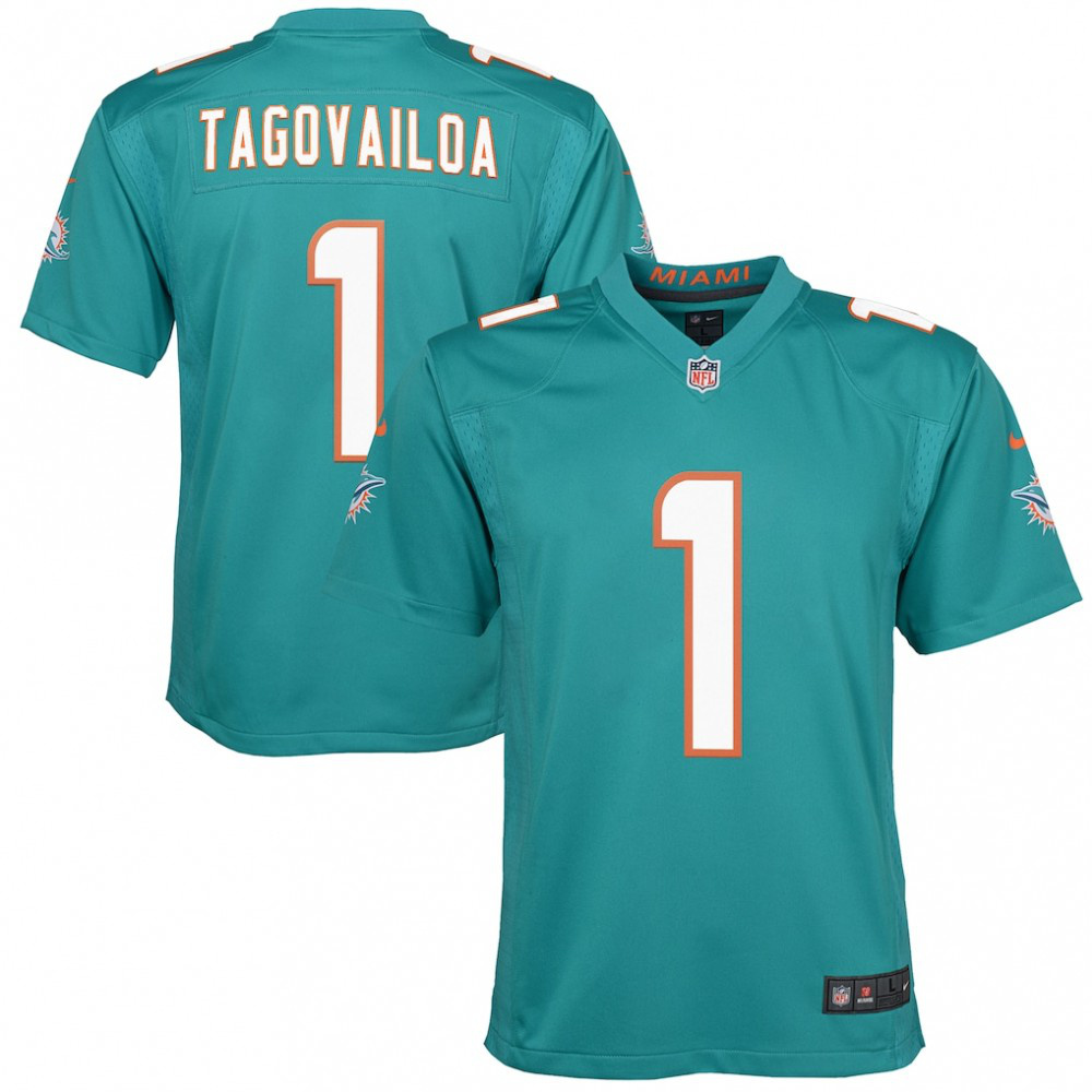 Tua Tagovailoa Miami Dolphins Nike Youth Game Jersey - Aqua-GridironStore